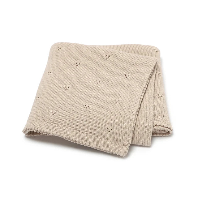 Knitted solid color hollow point duvet cover for male and female babies